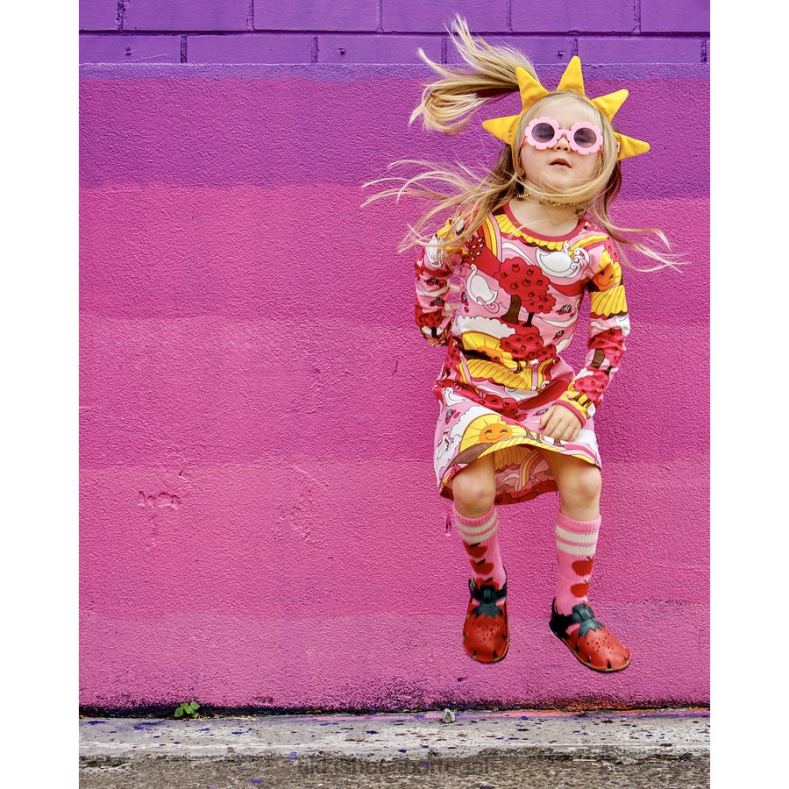 Tikki crianças morango couro aranya calçados 68Z4V69